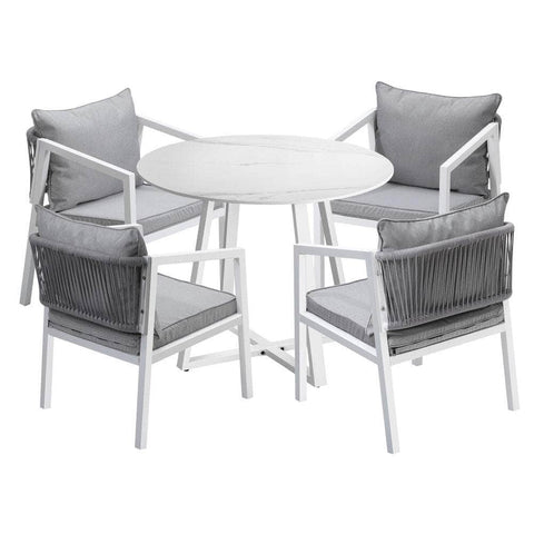 Outdoor Dining Set Bistro Setting 3PCS/5PCS White