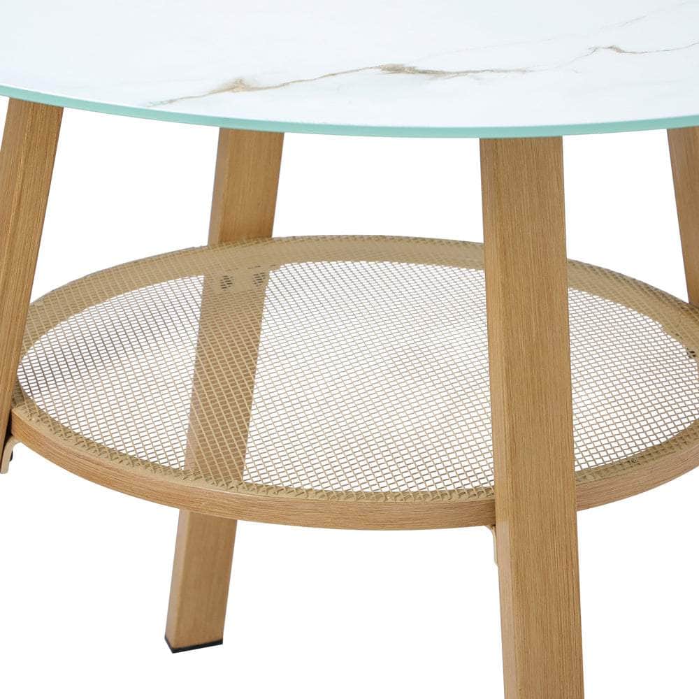 Outdoor Dining Table w/ Storage Shelf 90cm