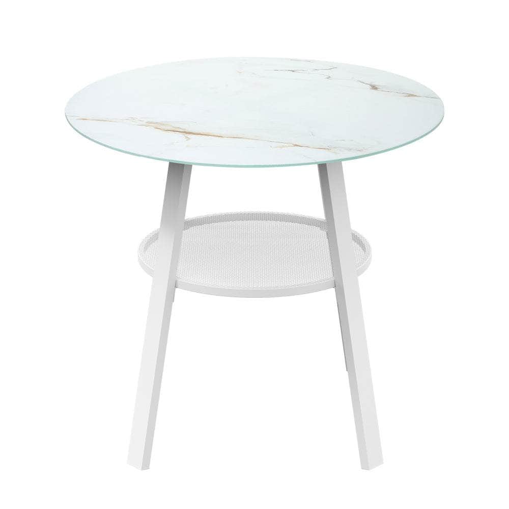 Outdoor Dining Table w/ Storage Shelf 90cm