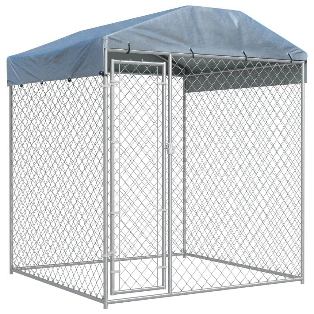 Outdoor Dog Kennel with Canopy 'Top