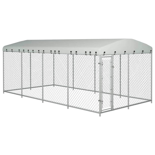 Outdoor Dog Kennel with 'Roof
