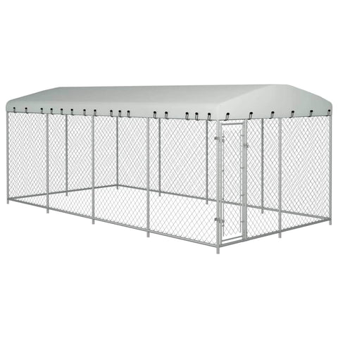Outdoor Dog Kennel with 'Roof