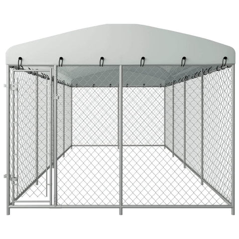 Outdoor Dog Kennel with 'Roof