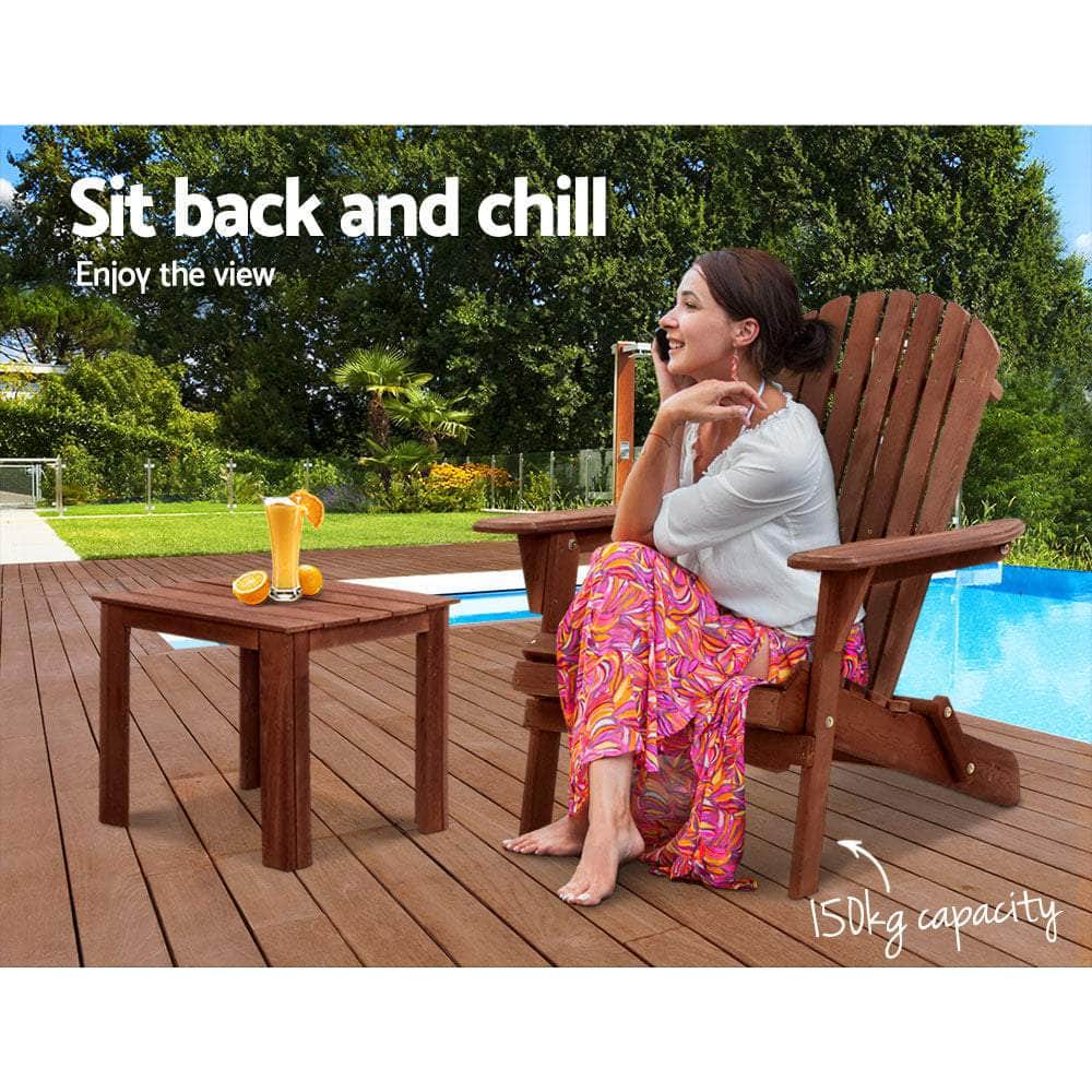 Outdoor Folding Beach Camping Chairs Table Set Wooden Adirondack Lounge