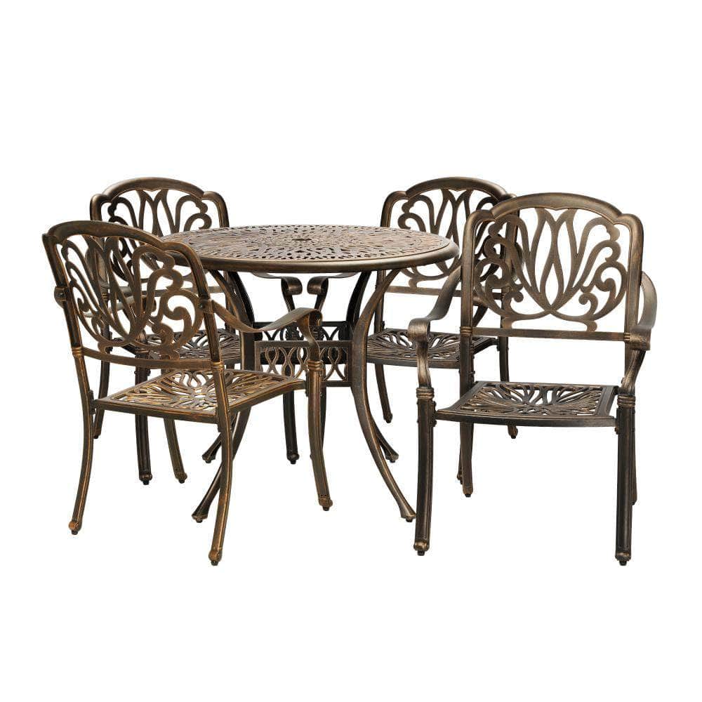 Outdoor Furniture 5 Piece Dining Set Chairs Table Bistro Set Patio Garden