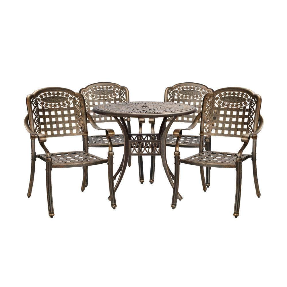 Outdoor Furniture 5 Piece Dining Set Chairs Table Bistro Set Patio Garden