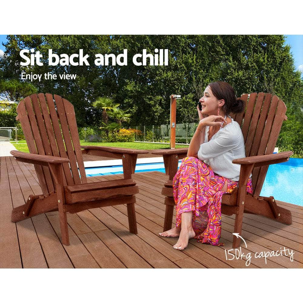Outdoor Furniture Beach Chair Wooden Adirondack Patio Lounge Garden