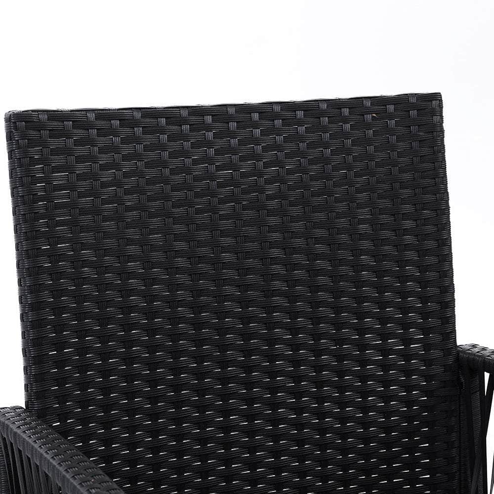 Outdoor Furniture Dining Chairs Rattan Garden Patio Cushion Black x2 Gardeon