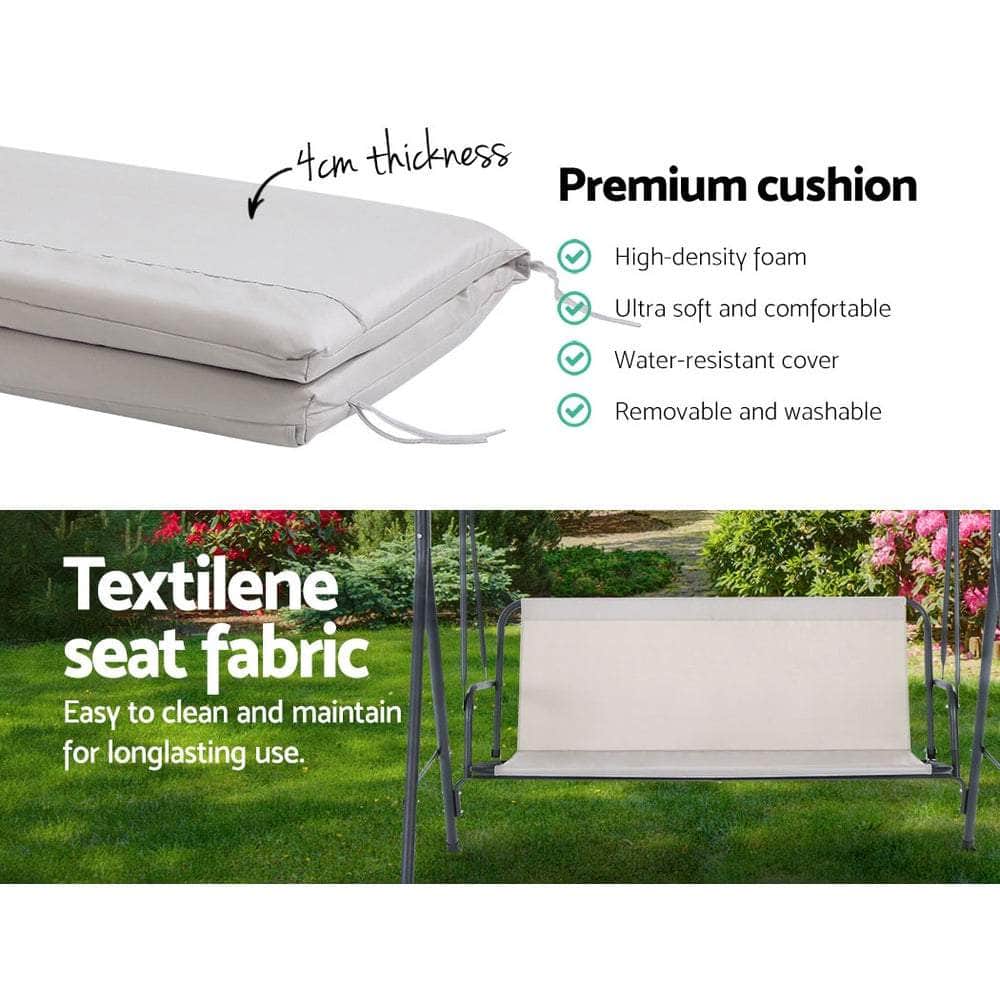 Outdoor Furniture Swing Chair Hammock 3 Seater Bench Seat Canopy