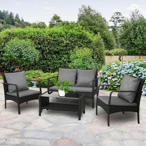 Outdoor Garden Patio Wicker Sofa Set