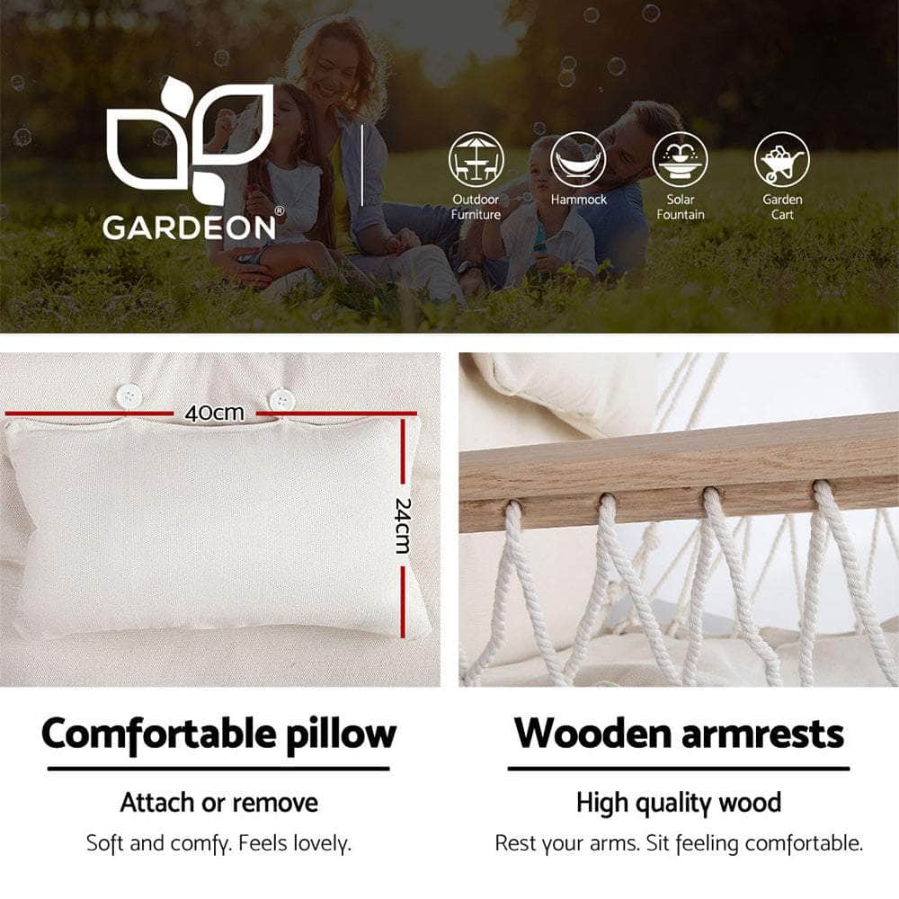 Outdoor Hammock Chair With Steel Stand Hanging Hammock Beach Cream