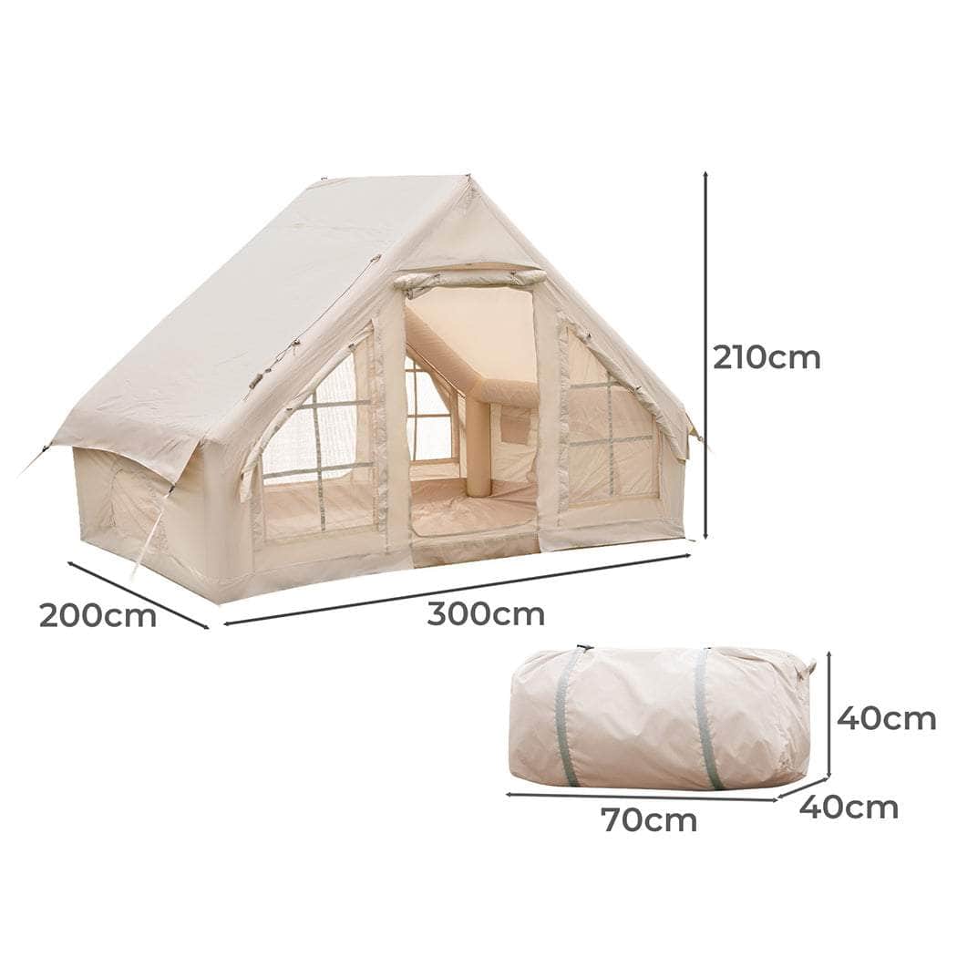 Outdoor Inflatable Camping Tent Air Blow Up Cabin for 4 Persons