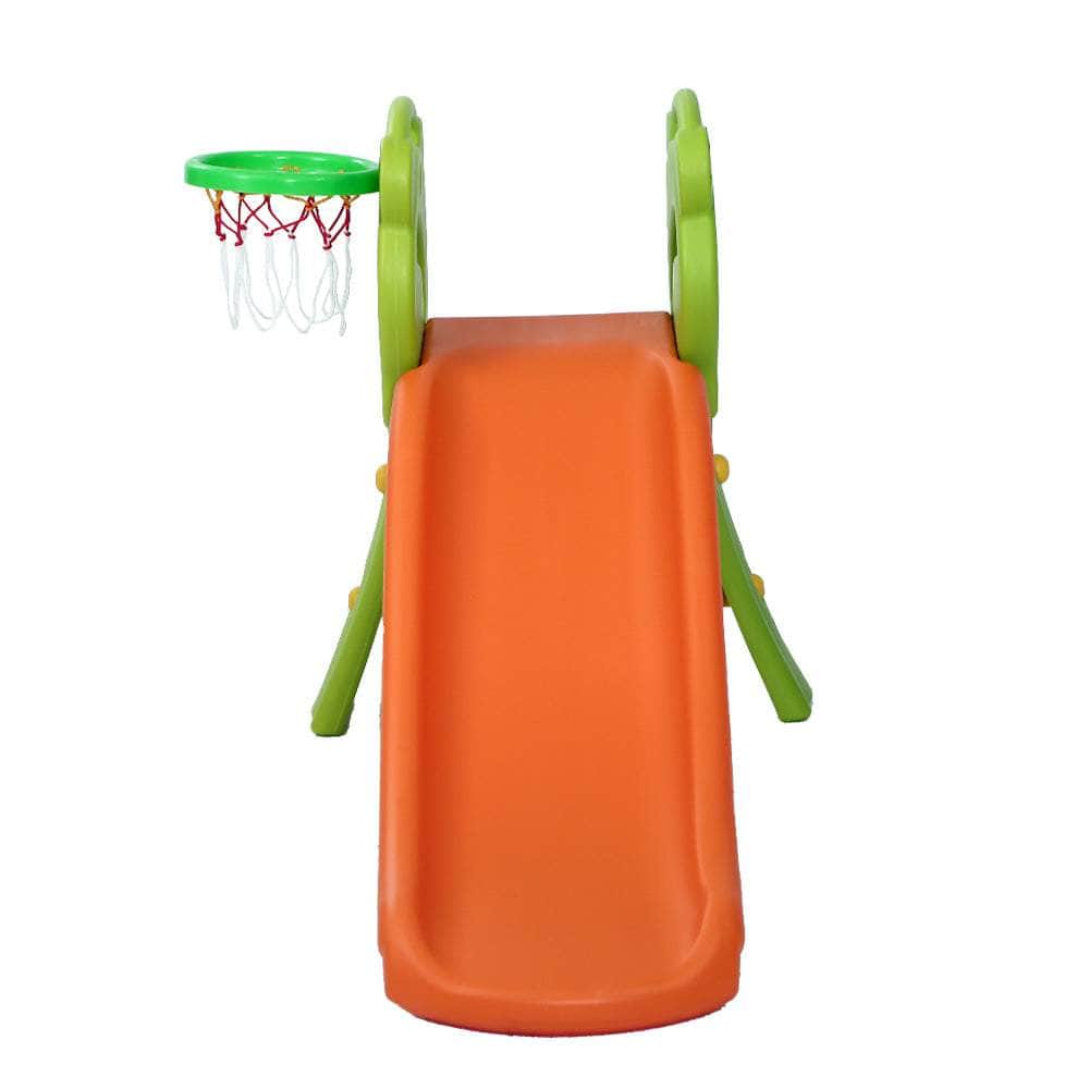 Outdoor Kids Slide Basketball Play Set Orange