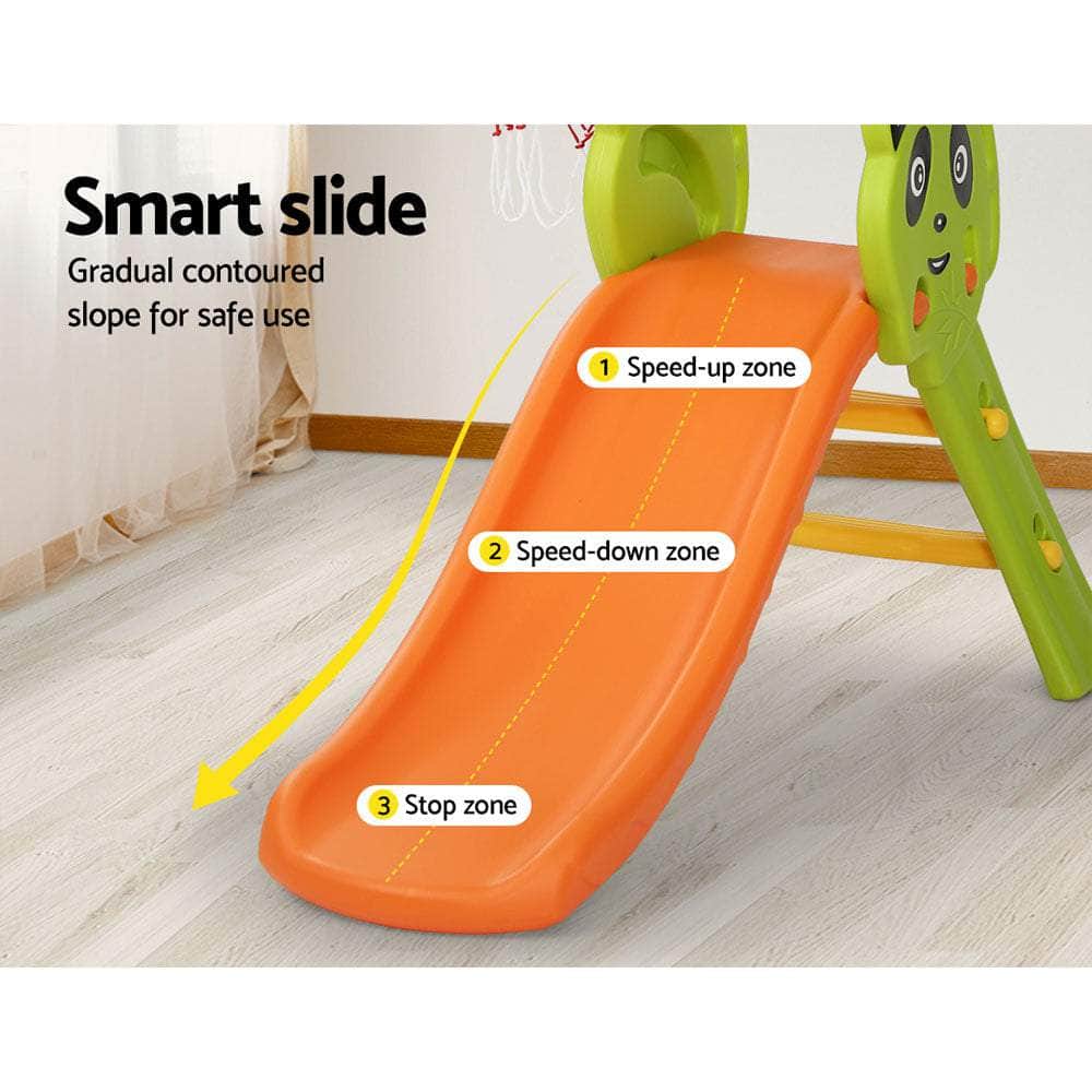 Outdoor Kids Slide Basketball Play Set Orange