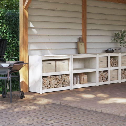 Outdoor Kitchen Cabinets 3 pcs Solid Wood Douglas