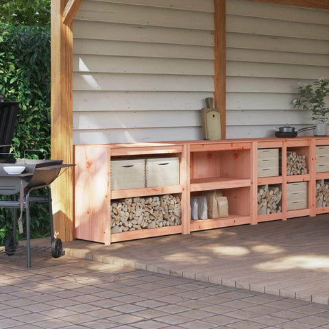 Outdoor Kitchen Cabinets 3 pcs Solid Wood Douglas