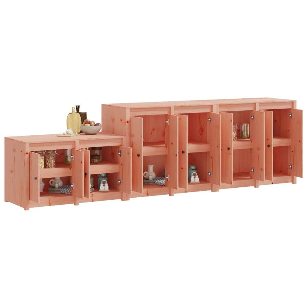 Outdoor Kitchen Cabinets 3 pcs Solid Wood Douglas White  – Simple deals