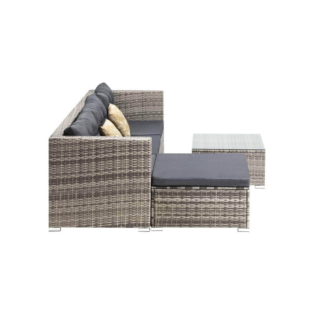 Outdoor Lounge Setting 5pc Wicker Sofa Set Rattan