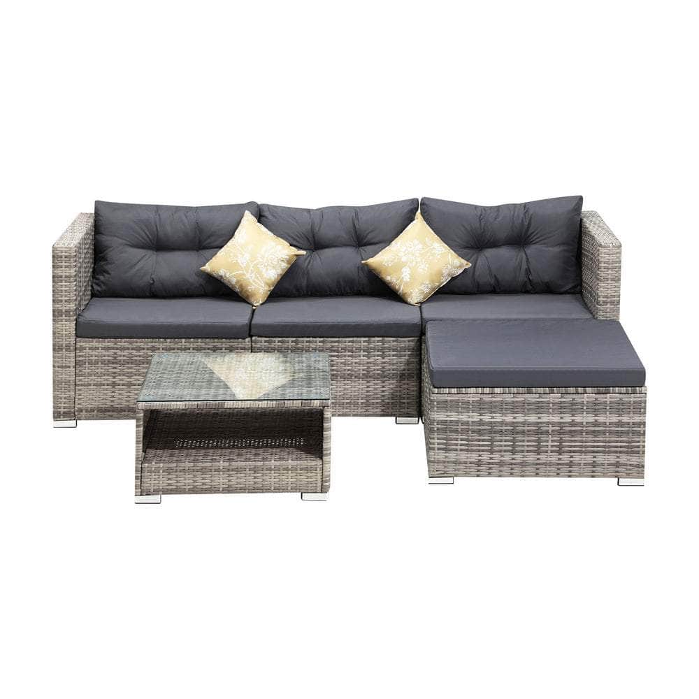 Outdoor Lounge Setting 5pc Wicker Sofa Set Rattan
