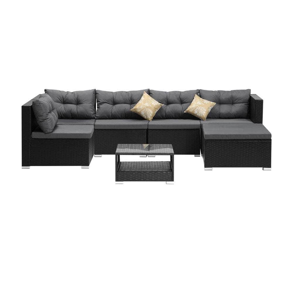 Outdoor Lounge Setting 7pc Wicker Sofa Set Rattan
