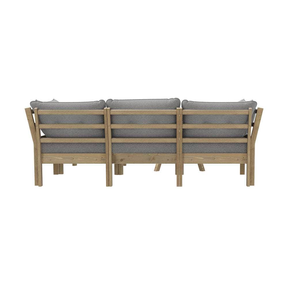 Outdoor Lounge Sofa Set 7 Piece Grey Rattan Garden Furniture for Patio