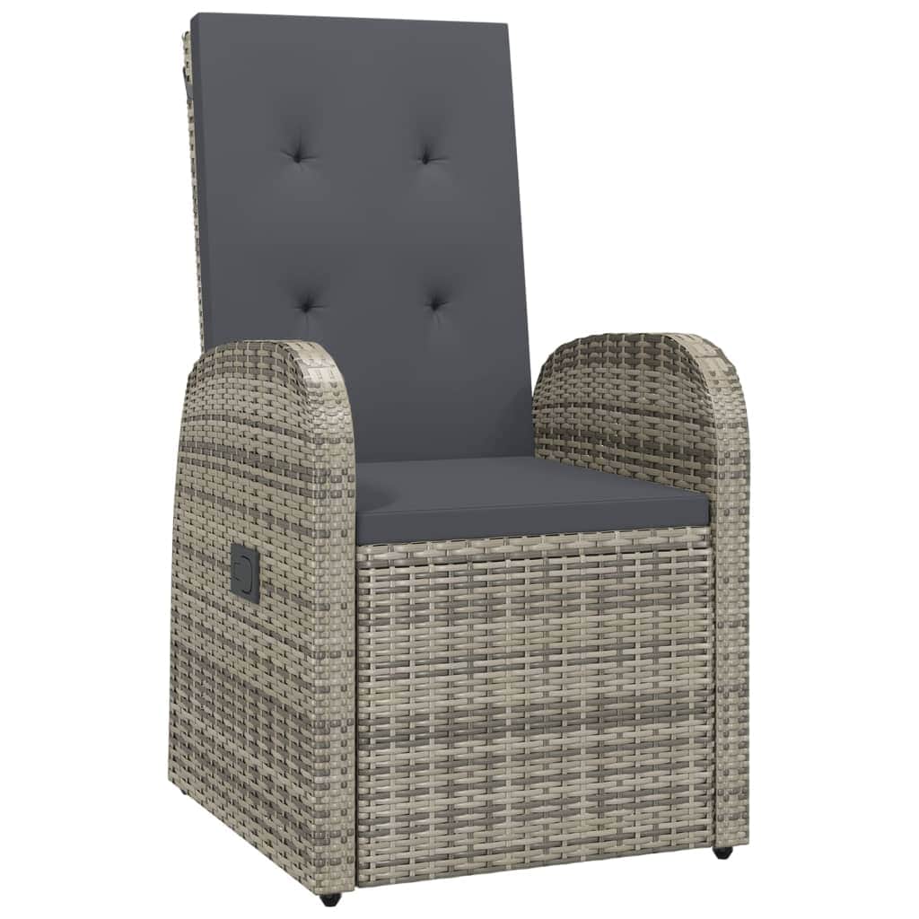 Outdoor Oasis: Luxurious 5-Piece Grey Poly Rattan Dining Set with Cushions