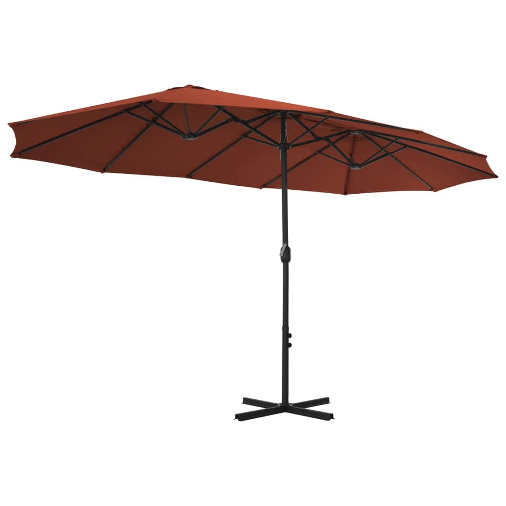 Outdoor Parasol with Aluminium Pole Terracotta