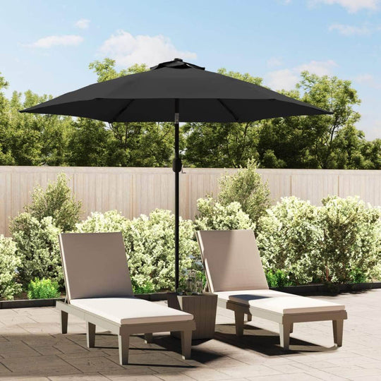 Outdoor Parasol with LED Lights and Steel Pole 300cm Anthracite - Simple deals
