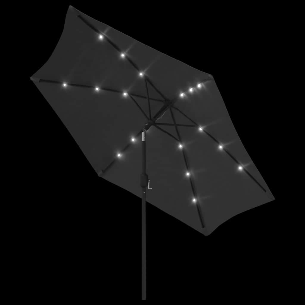 Outdoor Parasol with LED Lights and Steel Pole 300cm Anthracite - Simple deals