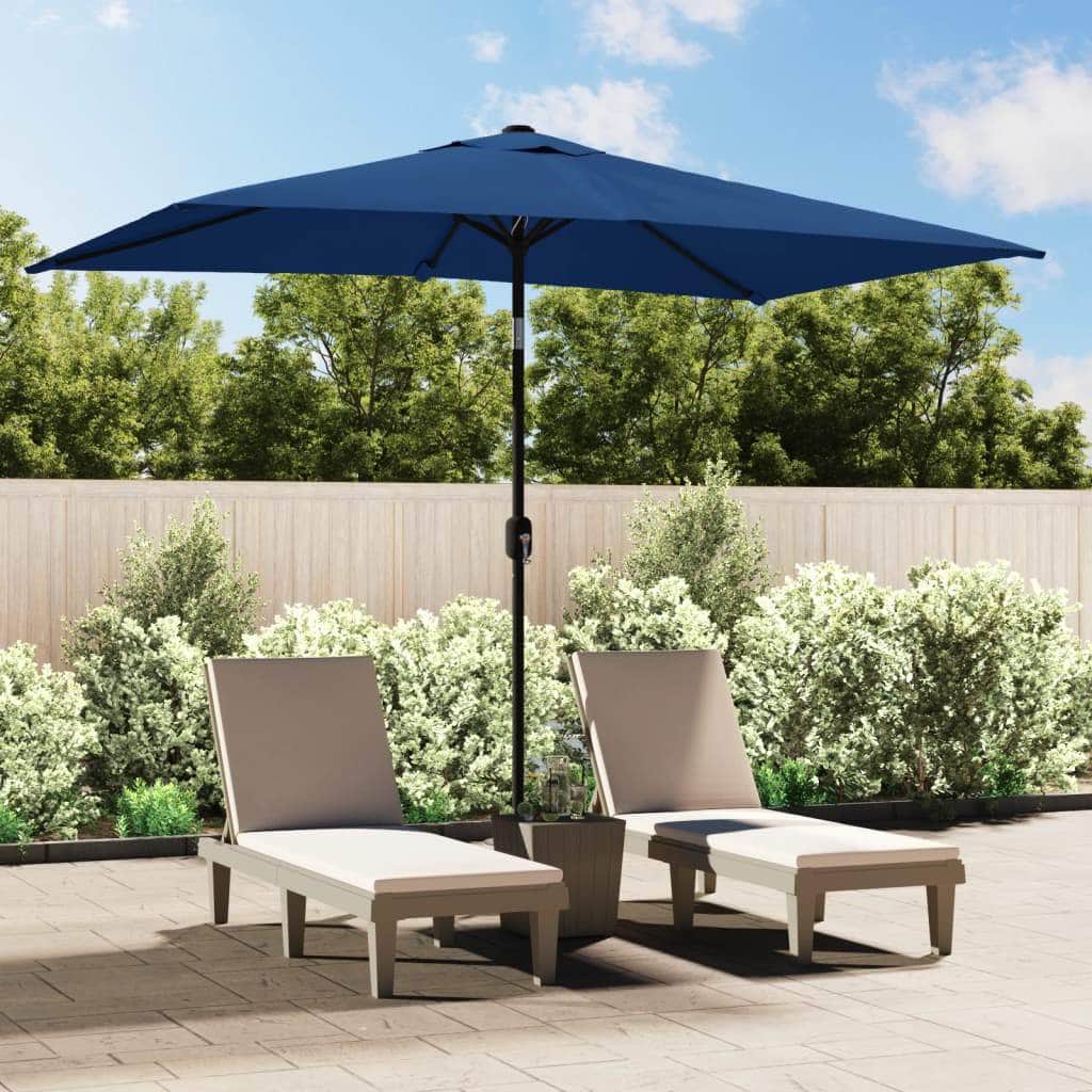 Outdoor Parasol with Metal Pole Azure