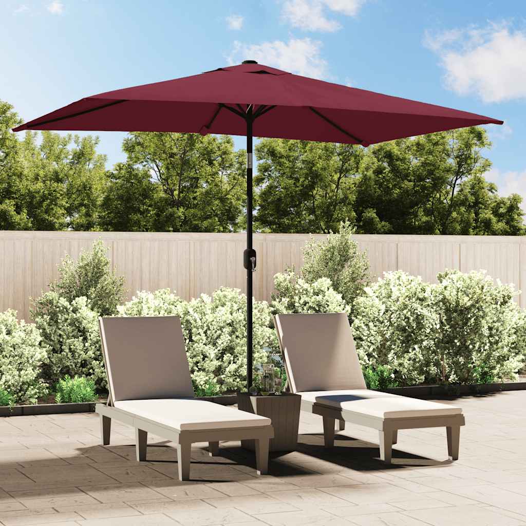 Outdoor Parasol with Metal Pole Bordeaux Red - Simple deals