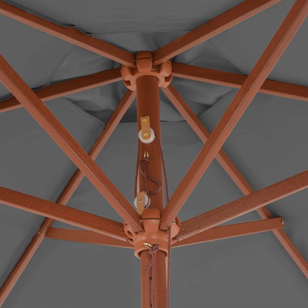 Outdoor Parasol with Wooden Pole 270 cm Anthracite