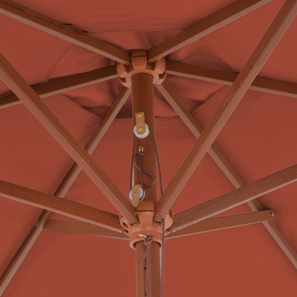 Outdoor Parasol with Wooden Pole 270 cm Terracotta