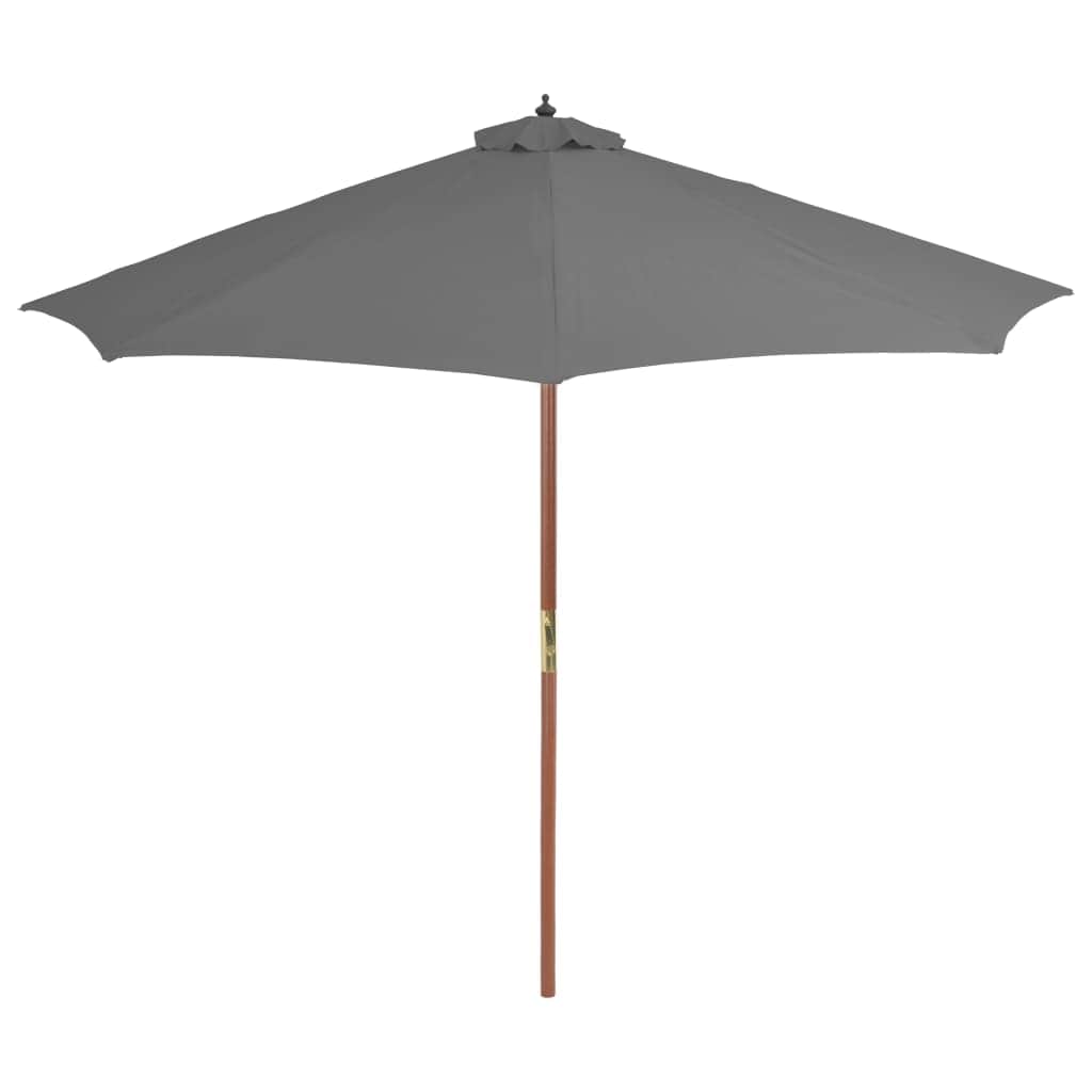 Outdoor Parasol with Wooden Pole 300 cm Anthracite