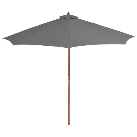Outdoor Parasol with Wooden Pole 300 cm Anthracite