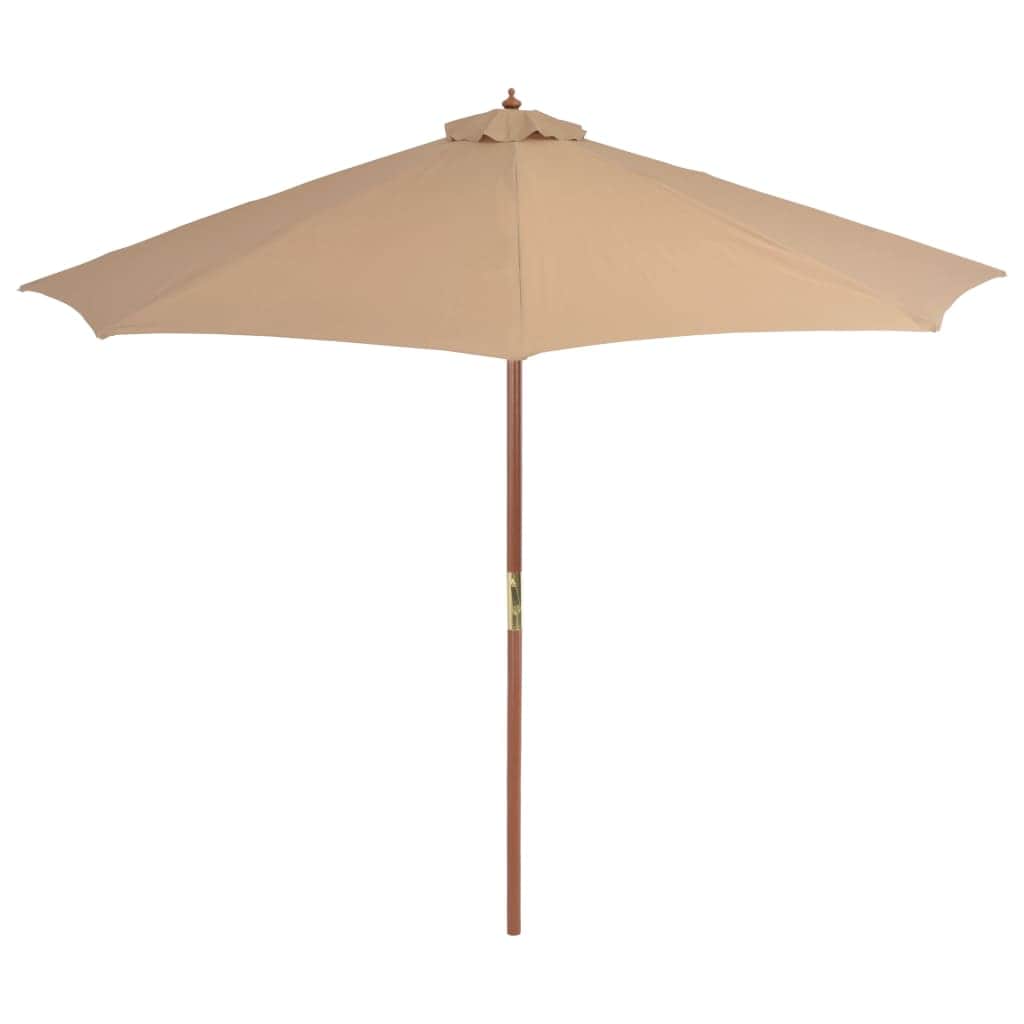 Outdoor Parasol with Wooden Pole 300 cm Taupe - Simple deals
