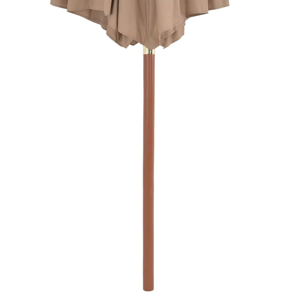 Outdoor Parasol with Wooden Pole 300 cm Taupe - Simple deals