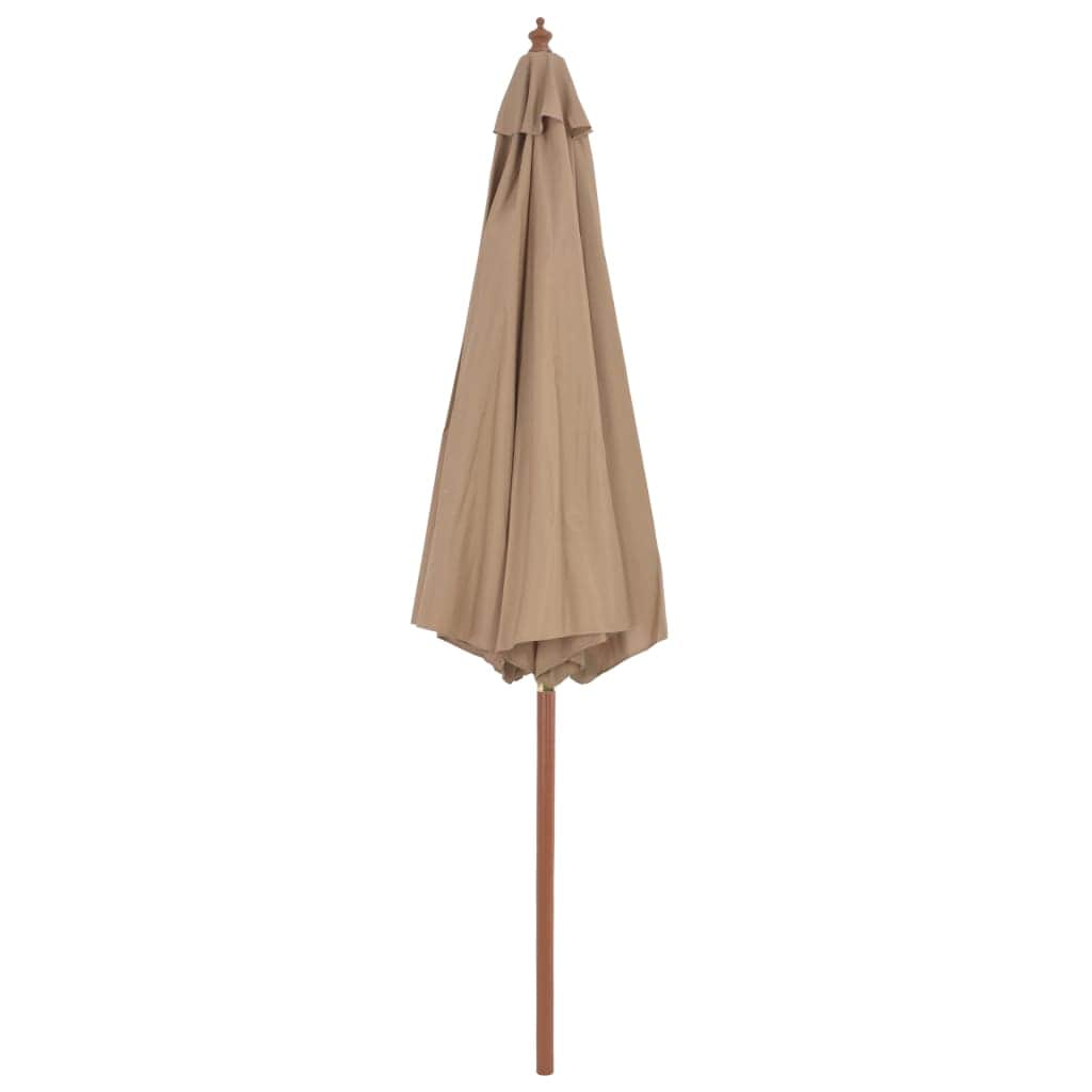 Outdoor Parasol with Wooden Pole 300 cm Taupe - Simple deals
