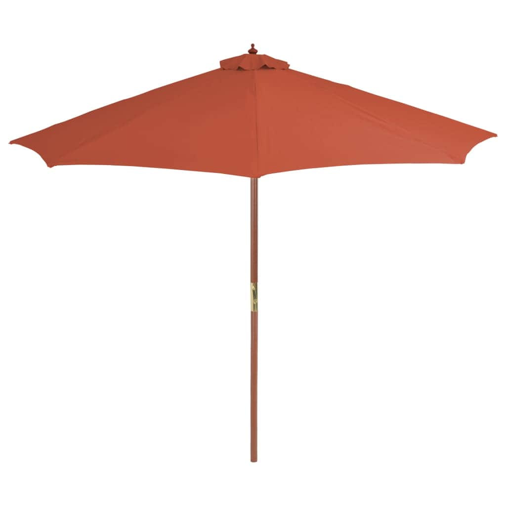 Outdoor Parasol with Wooden Pole 300 cm Terracotta