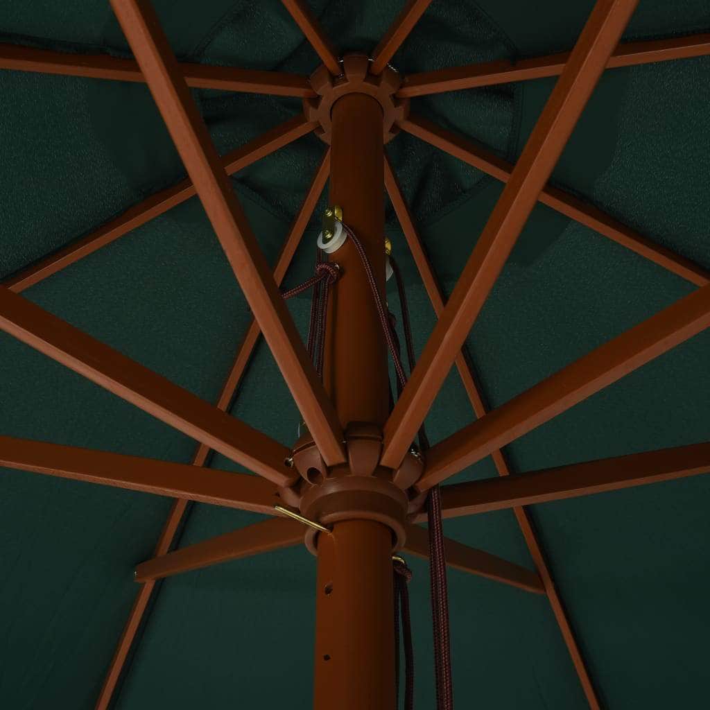 Outdoor Parasol with Wooden Pole 330 cm Green