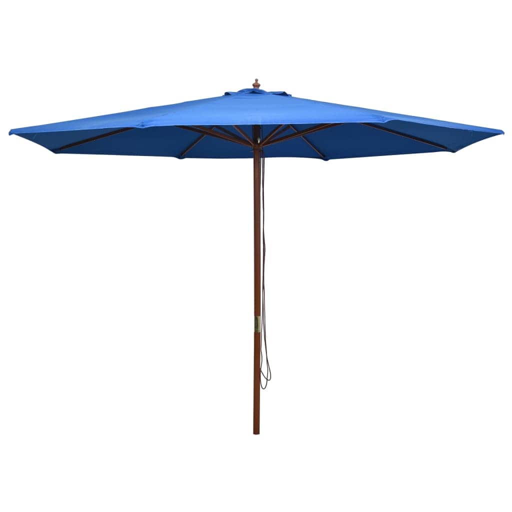 Outdoor Parasol with Wooden Pole 350 cm Blue