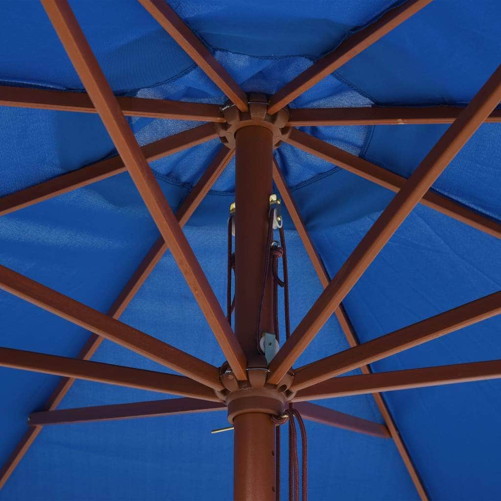 Outdoor Parasol with Wooden Pole 350 cm Blue