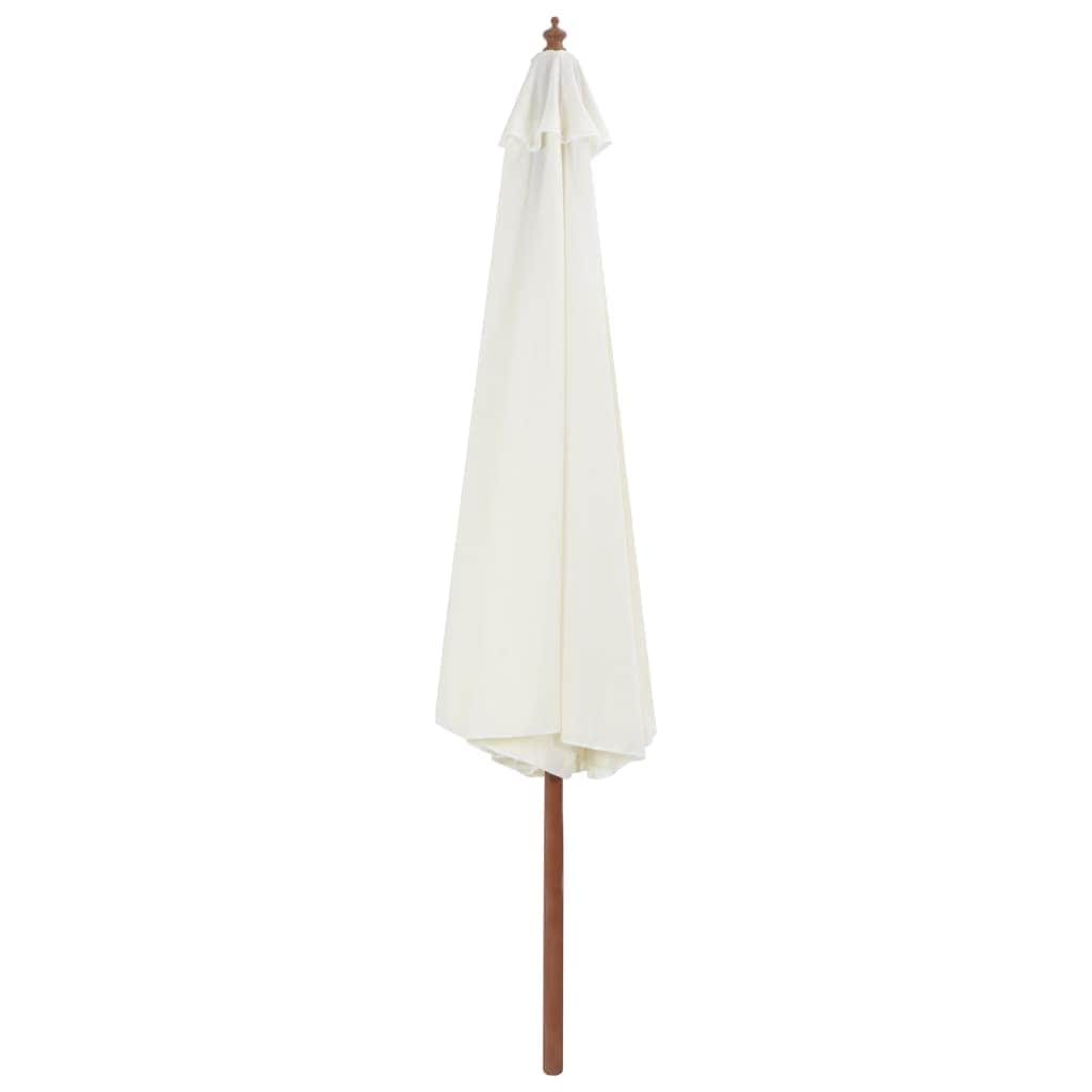 Outdoor Parasol with Wooden Pole 350 cm Sand White - Simple deals