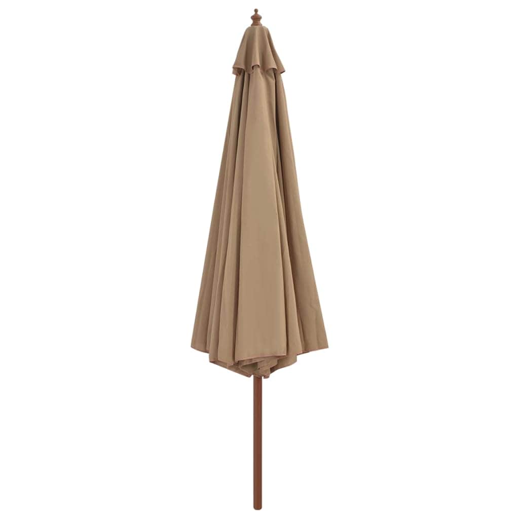 Outdoor Parasol with Wooden Pole 350 cm Taupe - Simple deals