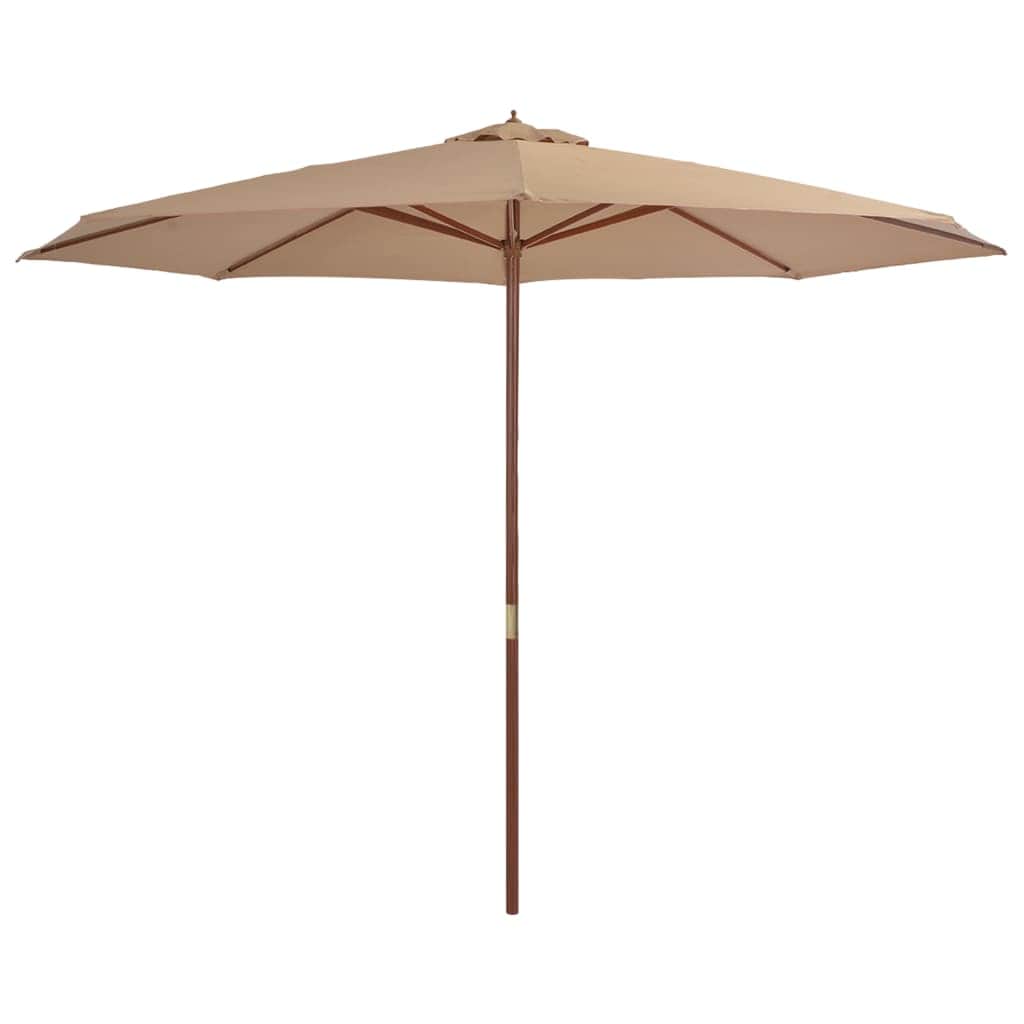 Outdoor Parasol with Wooden Pole 350 cm Taupe - Simple deals