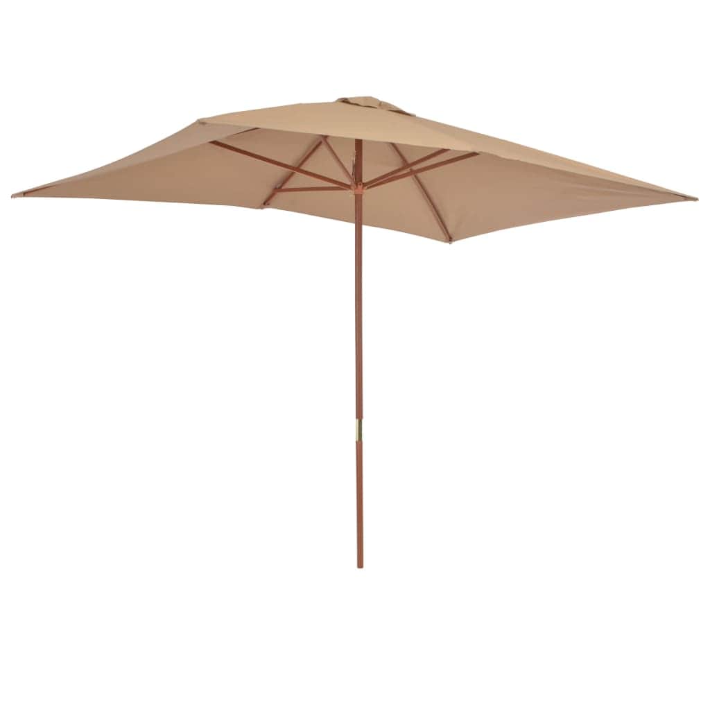Outdoor Parasol with Wooden Pole Taupe - Simple deals