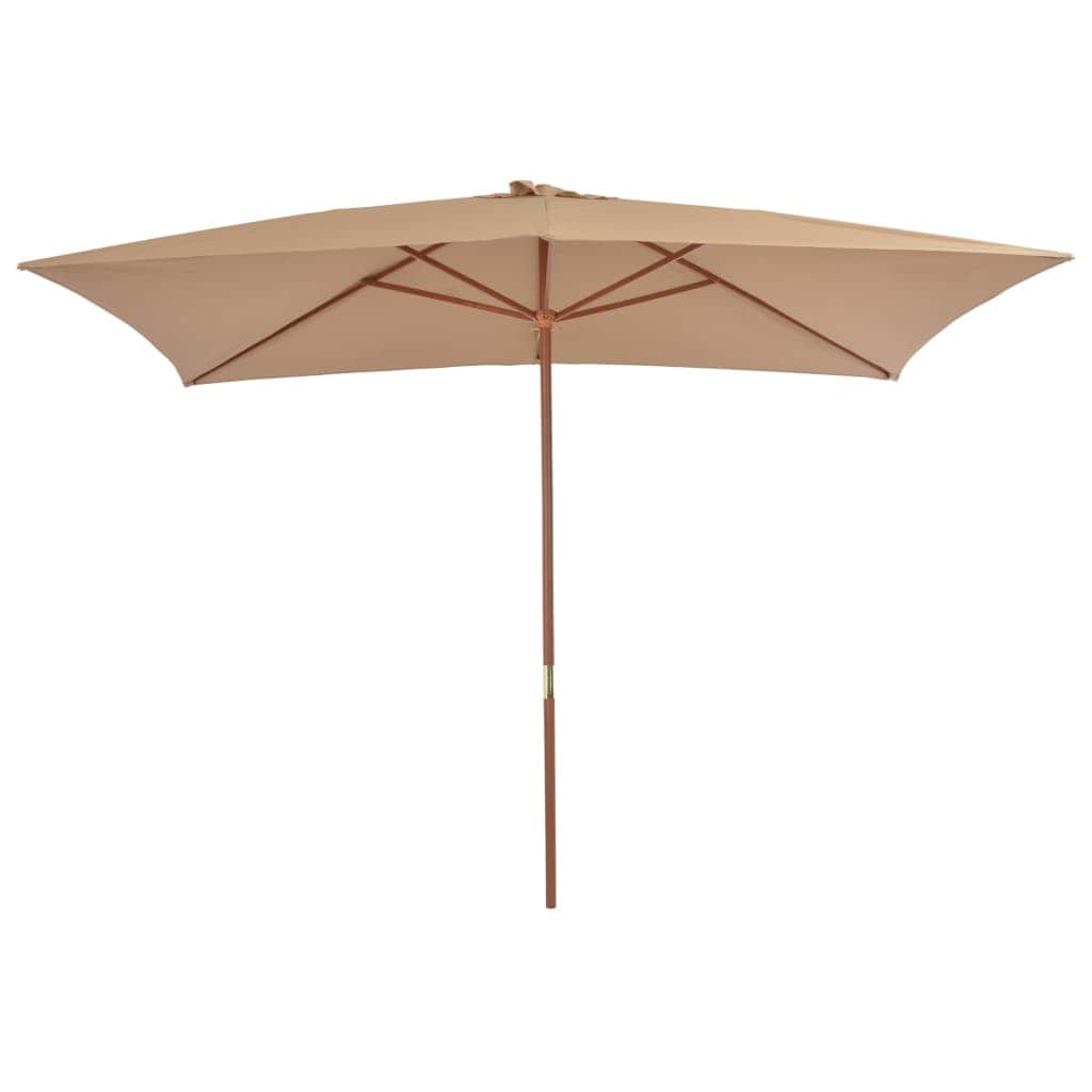 Outdoor Parasol with Wooden Pole Taupe - Simple deals