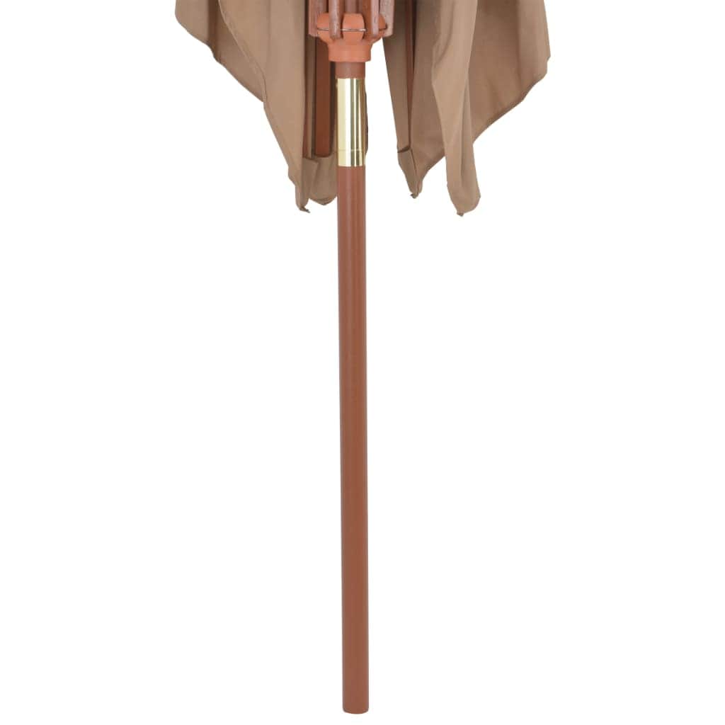 Outdoor Parasol with Wooden Pole Taupe - Simple deals