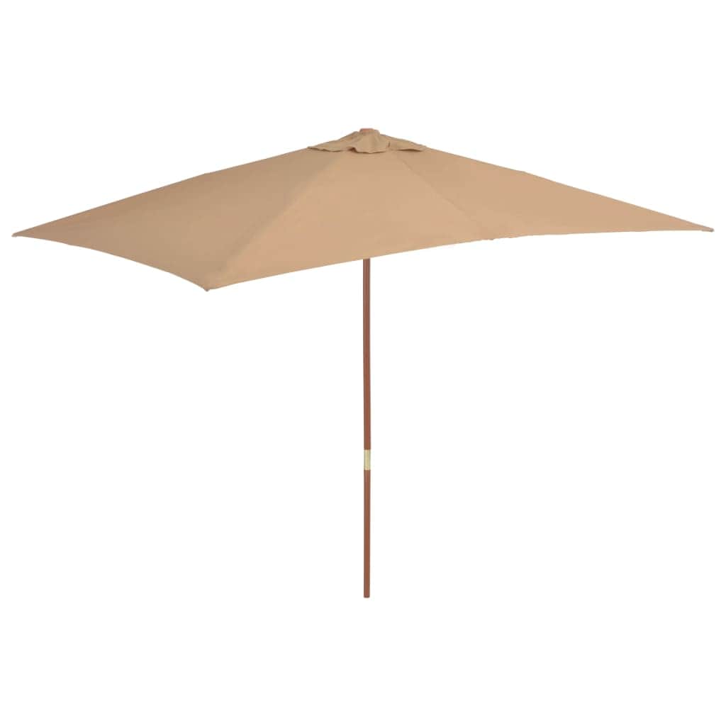Outdoor Parasol with Wooden Pole Taupe - Simple deals