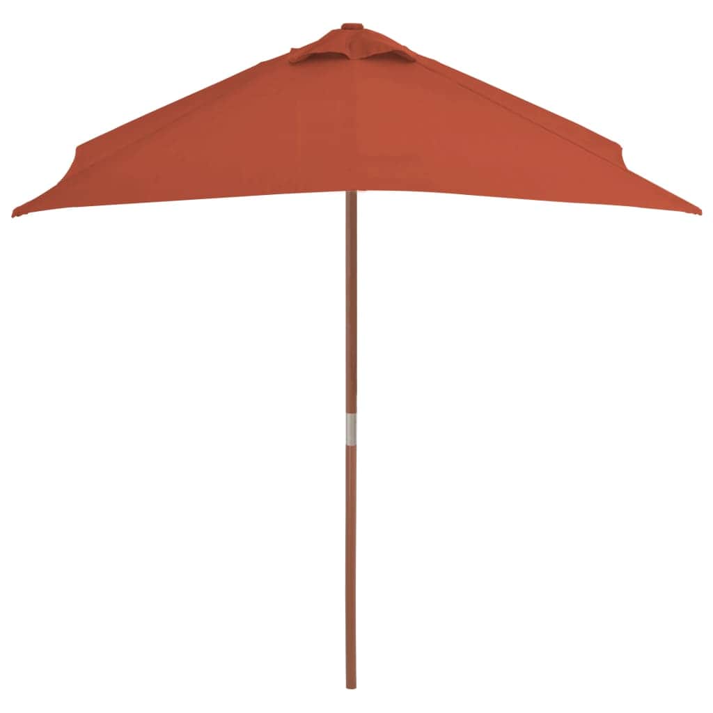 Outdoor Parasol with Wooden Pole Terracotta